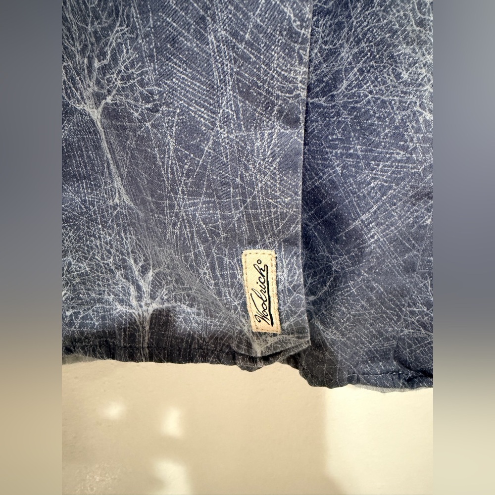Woolrich Blue Printed Tree Pattern Long Sleeve Bu… - image 3